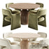 Sigrid Dining Table Fintan Chairs 3D Model Modern Solid Wood Pedestal Round Table and Boucle Armchairs Dining Set 3ds Max FBX OBJ